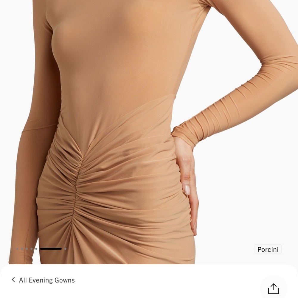 Ronny Kobo Long Sleeve Dress in Tan